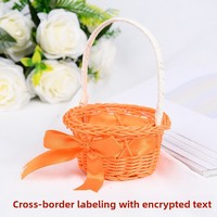 Mini panier à fleurs rond en rotin tressé, style moderne et minimaliste, pour fleurs artificielles et plantes succulentes