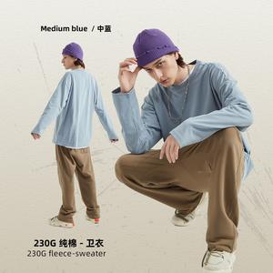 Femmes nouveau 230g épaissi Double <span class=keywords><strong>gaze</strong></span> couleur unie pull T-<span class=keywords><strong>Shirt</strong></span> en vrac <span class=keywords><strong>coton</strong></span> manches longues automne imprimer hommes Style <span class=keywords><strong>de</strong></span> mode - Product Image 4