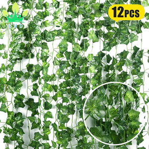ต้นไอวี่ปลอม,มาลัยไม้เลื้อยปลอมสำหรับแขวนตกแต่งงานแต่งงาน12แพ็ค - Product Image 2