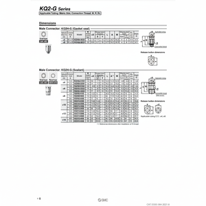 นิวเมติก SMC ฟิตติ้งแบบ one-touch KQ2H08-02G ชิ้นส่วนนิวเมติก - Product Image 1