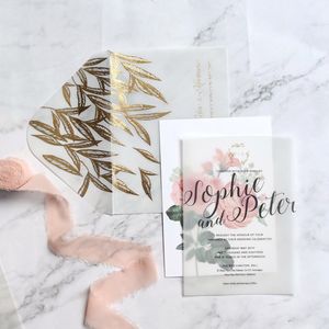 Conjunto de Tarjetas de Boda con Diseño Estampado en Papel <span class=keywords><strong>Vellum</strong></span>, Australia - Product Image 5