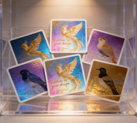 Autocollants personnalisés avec logo, dorure à chaud, animaux (cerf, lapin, tigre), découpés, holographiques, en vinyle imperméable pour ordinateur portable et bouteille