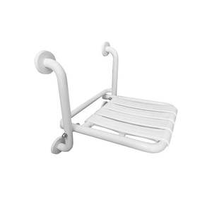 Siège de douche pliable, longueur 50 cm, blanc, support mural de sécurité pour salle de bain - Product Image 1