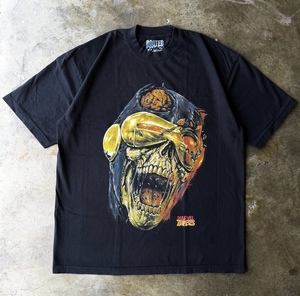 Oversized Black Short Sleeve <strong>T</strong> <strong>Shirt</strong> Custom <strong>Marvel</strong> Zombie Cyclops Pattern, 300g Knit Breathable Fabric Retro Comic Graphic - Product Image 1