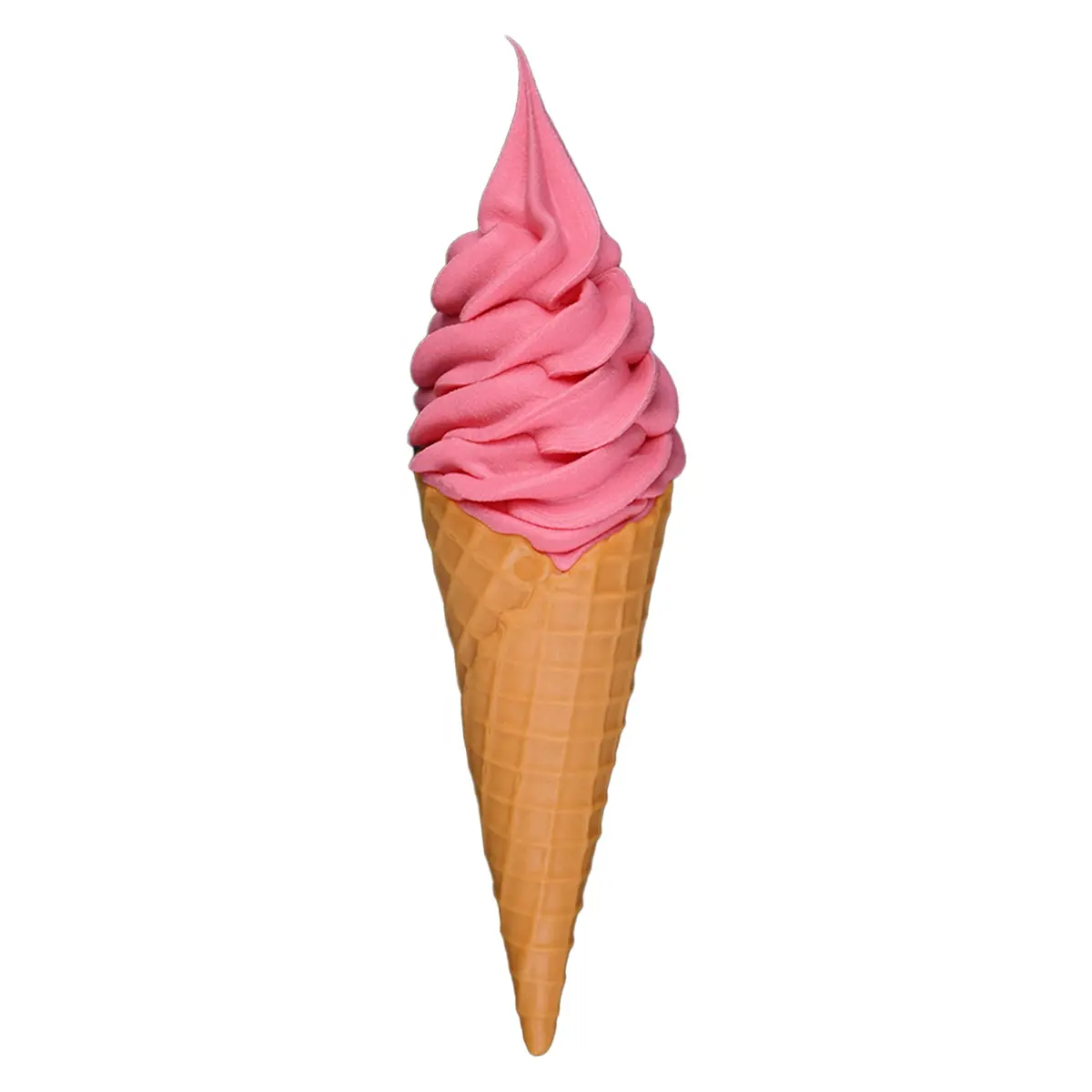 Gelato rosa morbido francese da 22cm doppio colore fresco che blocca il modello scuro fai da te per la spiaggia da viaggio oggetti di scena in PVC per simulazione cibo finto