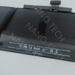 A1398 A1417แบตเตอรี่ Li-ion สำหรับ <span class=keywords><strong>Mac</strong></span> <span class=keywords><strong>Pro</strong></span> 15 "2012 <span class=keywords><strong>2013</strong></span>ต้น (สีดำ) - Product Image 3