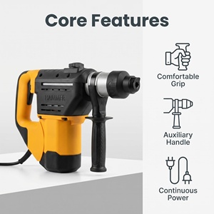 <span class=keywords><strong>Marteau</strong></span> perforateur rotatif électrique professionnel de type L pour travaux de démolition de béton industriels intensifs - Product Image 3