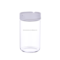 Pot de conservation alimentaire moderne en verre borosilicate avec poignée en silicone pliable pour la conservation de la fraîcheur du café, des épices, des biscuits et des pâtes