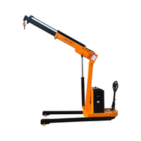Grue de magasin électrique pliante au sol mobile pliable 0.2/0.5/1/2t batterie Mini grue de plancher tournant portée petit palan de levage