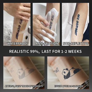 Çift Dev <span class=keywords><strong>Panda</strong></span> Geçici Dövme Yaratıcı Yarı Kalıcı Dövme Su Geçirmez 2 Hafta Süren Bitkisel Dövme Kol Omuz için - Product Image 6