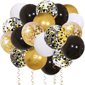 Palloncini in Lattice <span class=keywords><strong>Oro</strong></span> e Nero all'Ingrosso; Set Decorativi Personalizzati per Feste di Compleanno con Mix di Colori Diversi - Product Image 1