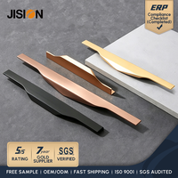 Tirador de perfil largo de aluminio negro mate de varios tamaños para gabinetes de cocina modernos, cajones, cómodas y dormitorios de hotel