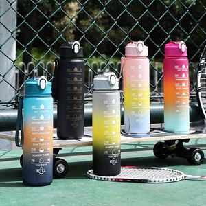 Wholesale Plastic Water <b>Bottle</b> With Time Maker Portable Outdoor <b>Travel</b> Gym Fitness Plastic Sports Water <b>Bottles</b> - Product Image 1