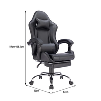 Chaise de jeu personnalisée promotionnelle d'usine, chaise d'ordinateur en cuir PU à dossier haut pour salle d'étudiant
