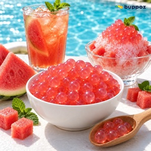 วอเตอร์เมลอนป๊อปปิ้งโบบา 3.2 กก. แบบกระปุก พร้อมรับประทาน สำหรับร้านชานมไข่มุก รับผลิตแบบ OEM แบรนด์ส่วนตัว - Product Image 1