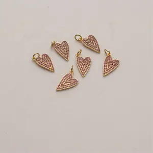 Очаровательные аксессуары для рукоятки, позолоченное ожерелье с подвеской в форме сердца