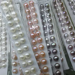 Nuovi prodotti 12-13mm bun bread beads 4A flat piece half hole oblate pearl DIY natural particle loose beads vendita di carte intere