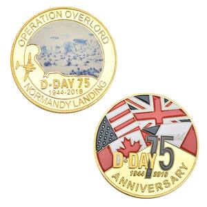 Pièces de monnaie commémoratives de la D-Day, 75e et 80e anniversaire, design personnalisé, fabrication en gros, cadeaux pour hommes - Product Image 4