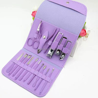 Ensemble de manucure et pédicure en acier inoxydable 16 en 1 pour hommes, kit de toilettage avec sac en cuir