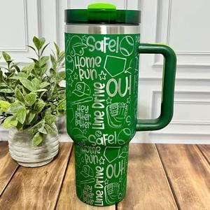 Custom logo 40OZ Tumbler with Handle and Lid Reusable Straw Double-wall Vacuum Insulation Travel Cup for <b>Christmas</b> <b>Gifts</b> - Product Image 5