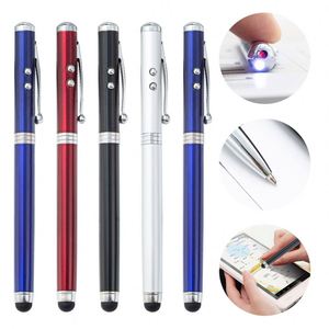 LED Light <b>Pen</b> <b>4</b>-in-1 Metal Ballpoint with 1.0mm Writing Width and Custom Logo Print for Promotional Gifts - Product Image 1