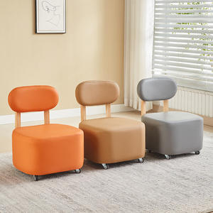 Pouf classique de style scandinave avec dossier incurvé et coussins doux et confortables, vente chaude - Product Image 2