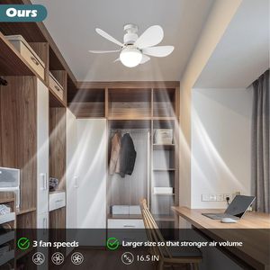 E26 E27 Decken ventilator leuchten mit Ferns ch raube Decken ventilator leuchte mit 6 Flügeln und 3 Geschwindigkeiten Kleiner Decken ventilator 2 In I Light - Product Image 4