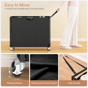 Grote Capaciteit Waskar Met Wielen En Aanrecht Handige Mobiele Opbergoplossing Voor Tassen En Manden - Product Image 3