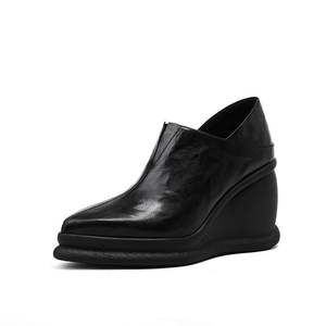 Bottes longues rétro élégantes pour femmes, en cuir véritable fait main, imperméables, durables, antidérapantes, couleur unie, bout pointu, décontractées, toutes saisons - Product Image 1