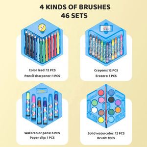 ชุดวาดภาพศิลปะคุณภาพสูง Zhorya 46 ชิ้น ชุดอุปกรณ์วาดภาพสำหรับเด็ก - Product Image 2