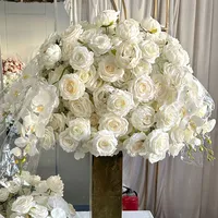 Boule de fleurs artificielle en soie rose de 80/70/60/50/30 cm, grande fleur, centre de table, décoration de mariage et d'événements