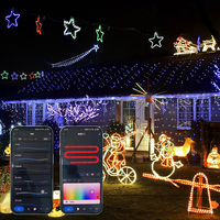 Usine directe nouvelle décoration de vacances d'arbre de Noël 360 degrés rougeoyant contrôle d'application mobile multi-scène Wi-Fi LED guirlandes lumineuses