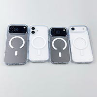 Étui de téléphone magnétique sans fil en acrylique Bayer avec protection 360° pour 17 Pro Max/16/15/14 Plus, dos transparent effet peau