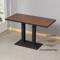 Ensemble de table et de chaises à manger modernes en bois, 4 places, pour restaurant, café, snack-bar et cantine, usage commercial
