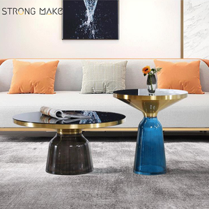 Modern Luxury End <strong>Table</strong> Transparent <strong>Round</strong> Tempered <strong>Glass</strong> Sofa Side Service <strong>Table</strong> <strong>Small</strong> Bell Coffee <strong>Table</strong> - Product Image 3