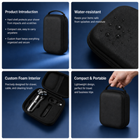 Étui de rasoir personnalisé en EVA rigide noir avec fermeture éclair, sac de voyage portable pour rasoir, étui de transport antichoc et protecteur