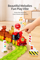 Ensemble de train de dessin animé FiveStar avec rails, blocs de construction, lumières et musique, jouets éducatifs