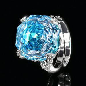 Wholesale Hot Style Eco-friendly Copper Adjustable 16MM Zircon Adjustable Band <b>Ring</b> Jewelry Women for Flexible - Product Image 3
