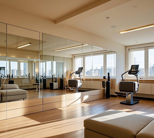 Cristal de <span class=keywords><strong>espejo</strong></span> de cuerpo completo, <span class=keywords><strong>2</strong></span>-8mm de espesor, decoración de pared de suelo, salón de gimnasio en casa, venta al por mayor - Product Image 5