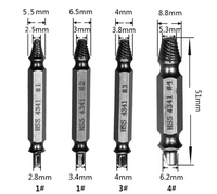 Lot de 4 extracteurs de vis métriques de qualité industrielle sablés TS-JH-1016 pour vis de robinet endommagées, vis de vanne triangulaire et goujons