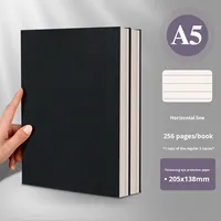 Carnet de notes A4 en cuir de vachette rétro, ligné horizontal, épaissi, vierge, pour cadeau, cartographie mentale, journal étudiant, carnet de grille