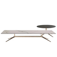 China Factory Günstiger Preis aus natürlichem Marmor und Edelstahl High End Design Kleiner runder Couch tisch