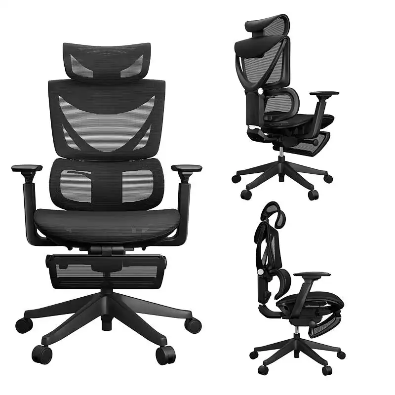 Furnitur rumah kantor mewah sandaran tangan 4D bos putar Eksekutif Kursi Kantor jaring ergonomis