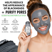 Mascarilla Facial en Barra de Arcilla Volcánica TIVLON con Probióticos para una Limpieza Profunda de los Poros, Control de Grasa y Eliminación de Puntos Negros - Tamaño Viaje, 40g