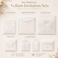 Enveloppes en vélin translucide estampées à chaud avec cartes de remerciement personnalisées pour suite d'invitations de mariage de luxe, enveloppes pour cartes RSVP
