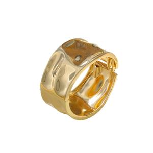 Pulsera y Pendientes de Aleación Chapados en Oro Estilo <span class=keywords><strong>Uff</strong></span>, con Engaste de Bisel, Brazaletes Anchos de Aleación de Zinc con Resorte, Joyería de Moda de Tendencia - Product Image 5