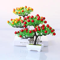 Tanaman Bonsai Pinus Mini Plastik Buatan, Tanaman Hijau Realistis, Ornamen Thanksgiving, Miniatur Rumah Boneka, Dekorasi Rumah Tangga