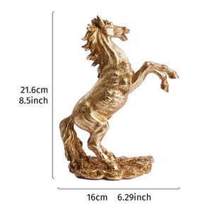 Estatua de Caballo de Resina Personalizada, Estilo Vintage Dorado, Escultura de Caballo Majestuoso para Decoración del Hogar u Oficina, Elegante Figura de Caballo Dorado - Product Image 5
