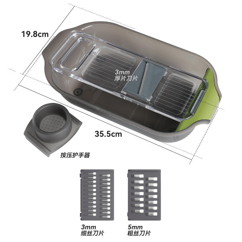 Bassin de vidange gris couteau trois coupe-légumes