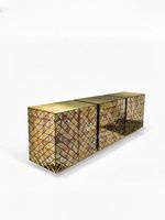 Meuble d'appoint de luxe haut de gamme Portugal, style post-moderne, design de villa, en bois massif et métal